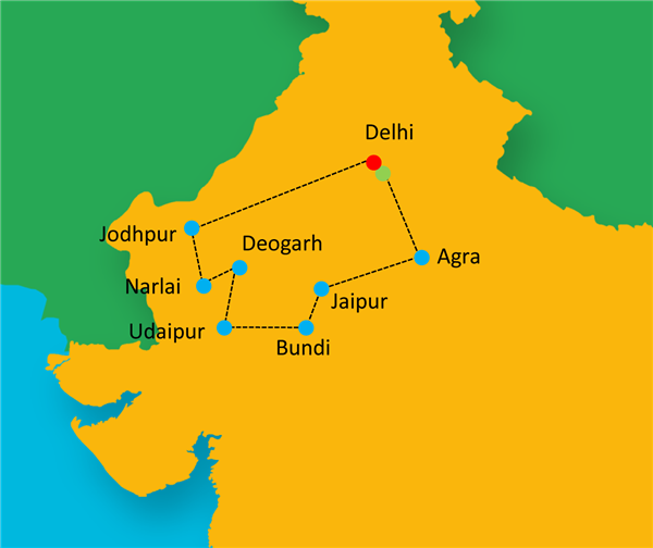 Heritage Rajasthan Route Map