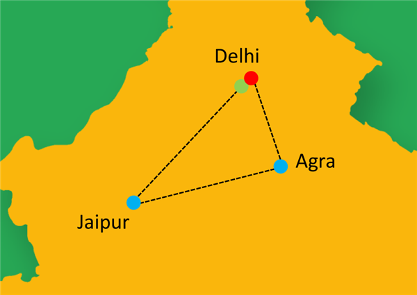 Luxury Golden Triangle Route Map