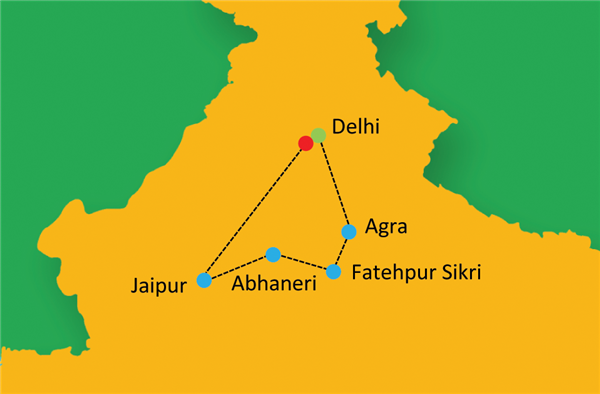 Golden Triangle with Diwali Route Map